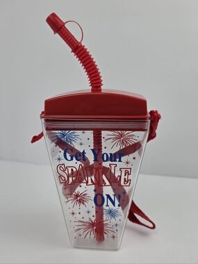 Patriotic July 4th Tumbler with Straw and Carry Strap